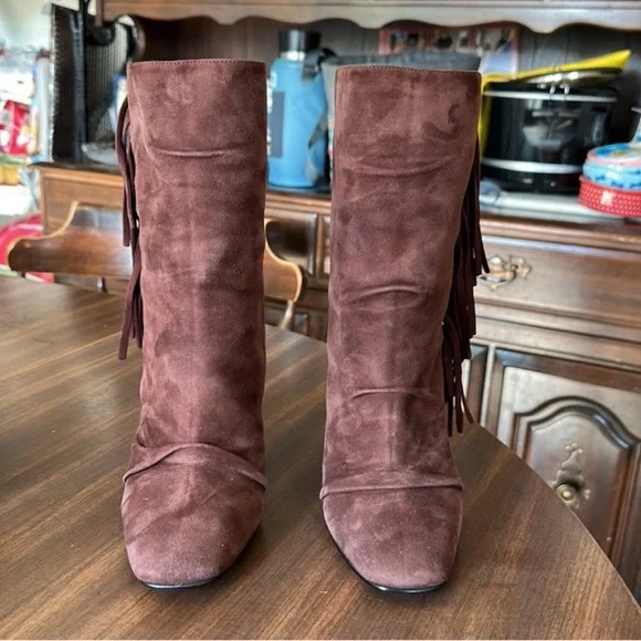Giuseppe Zanotti Alabama Fringe Suede Boots 39.5 - Picture 3 of 11